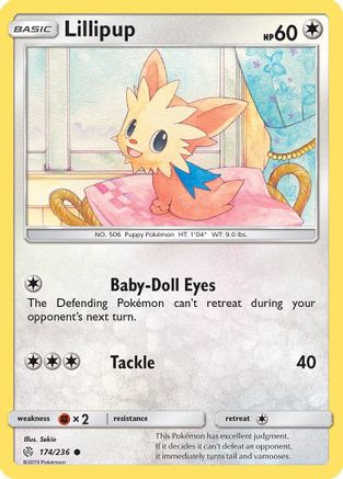 Lillipup 174  - Reverse Holofoil SM  Cosmic Eclipse - Common