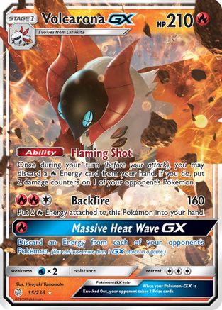Volcarona GX 035  - Holofoil SM  Cosmic Eclipse - Ultra Rare