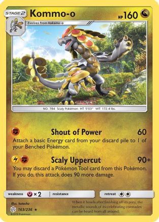 Kommo-o 163  - Holofoil SM  Cosmic Eclipse - Holo Rare
