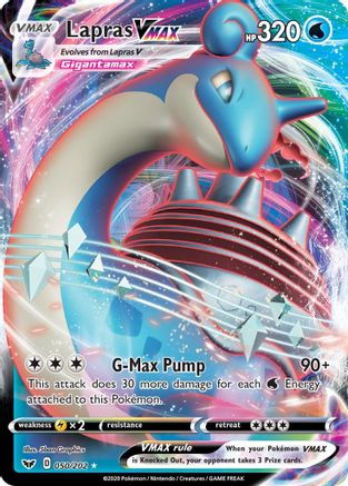 Lapras VMAX 050  - Holofoil SWSH01 Sword & Shield Base Set - Ultra Rare