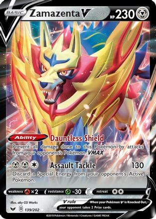 Zamazenta V 139  - Holofoil SWSH01 Sword & Shield Base Set - Ultra Rare