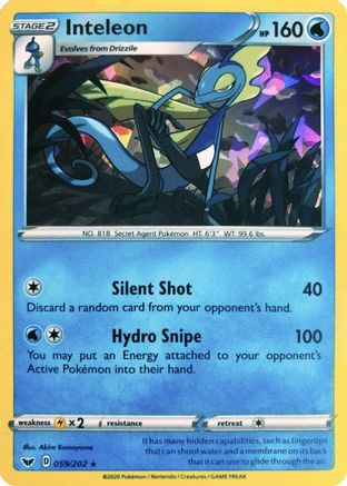 Inteleon 059/202  - Holofoil Deck Exclusives - Holo Rare