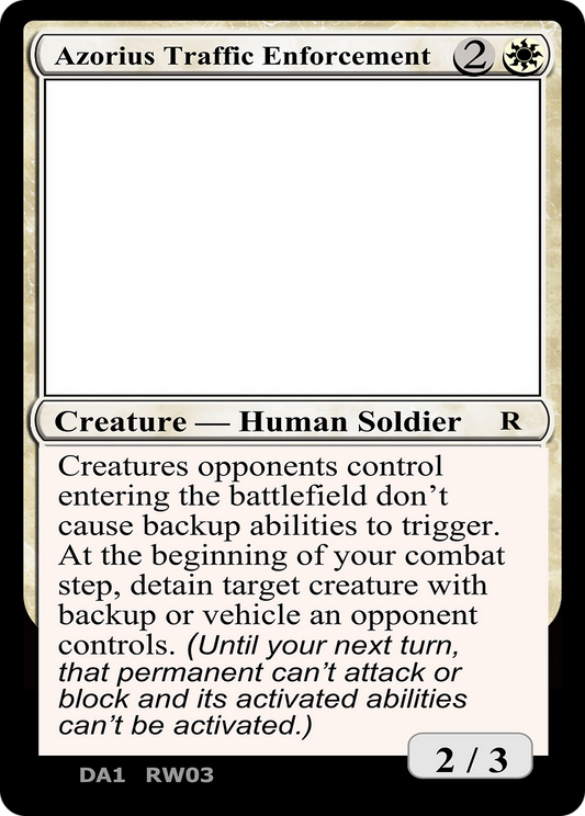 Azorius Traffic Enforcement (UNK-RW03A) - Unknown Event