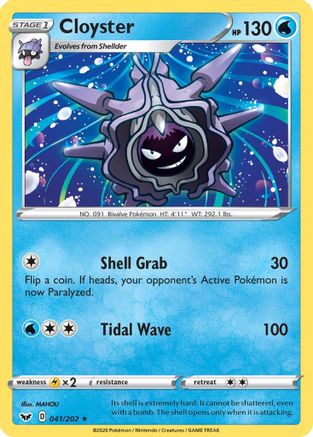 Cloyster 041  SWSH01 Sword & Shield Base Set - Rare