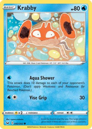 Krabby (042) 042  - Reverse Holofoil SWSH01 Sword & Shield Base Set - Common
