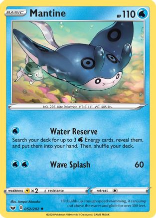 Mantine 052  SWSH01 Sword & Shield Base Set - Uncommon