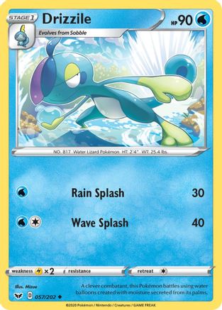 Drizzile (057) 057  - Reverse Holofoil SWSH01 Sword & Shield Base Set - Uncommon