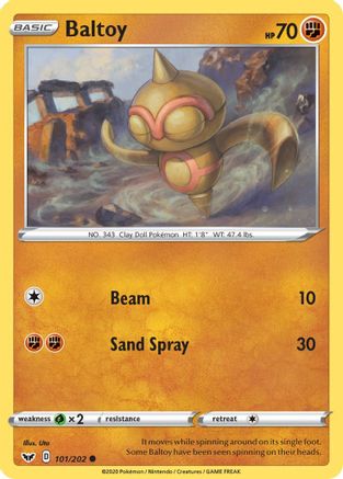 Baltoy (101) 101  - Reverse Holofoil SWSH01 Sword & Shield Base Set - Common