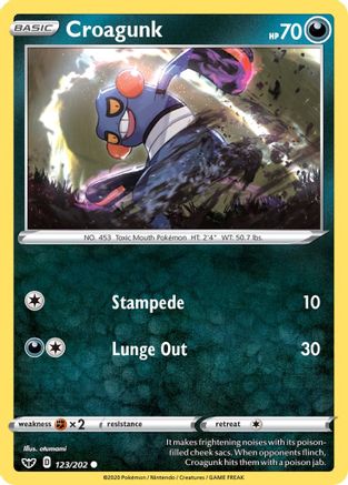 Croagunk 123  SWSH01 Sword & Shield Base Set - Common