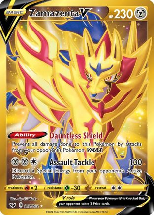 Zamazenta V (Secret) 212  - Holofoil SWSH01 Sword & Shield Base Set - Secret Rare