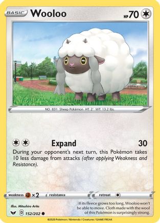 Wooloo (152) 152  - Reverse Holofoil SWSH01 Sword & Shield Base Set - Common