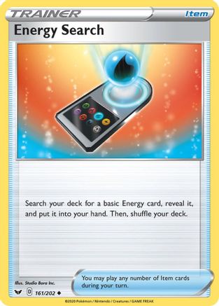 Energy Search 161  - Reverse Holofoil SWSH01 Sword & Shield Base Set - Uncommon