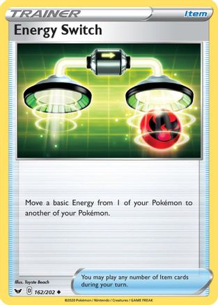 Energy Switch 162  - Reverse Holofoil SWSH01 Sword & Shield Base Set - Uncommon