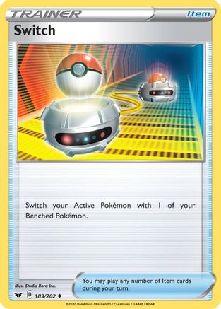 Switch 183  - Reverse Holofoil SWSH01 Sword & Shield Base Set - Uncommon