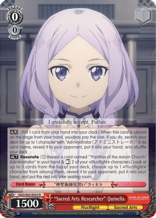"Sacred Arts Researcher" Quinella (SAO/S65-E053 R) - Sword Art Online -Alicization-