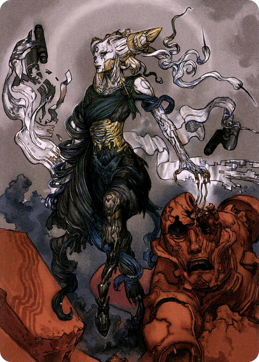 Tamiyo, Compleated Sage // Tamiyo, Compleated Sage (ANEO-076) - Neon Dynasty Art Series (Borderless) Foil