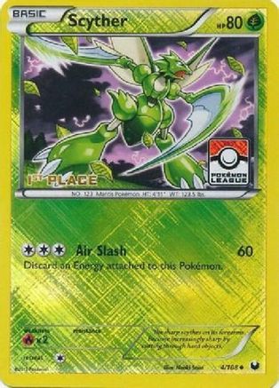 Scyther - 4/108 (Pokemon League) [1st Place]/108  - Reverse Holofoil League & Championship Cards - Promo