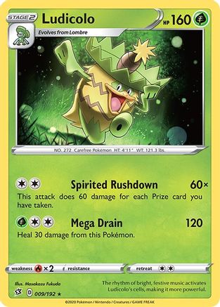 Ludicolo 009  SWSH02 Rebel Clash - Rare