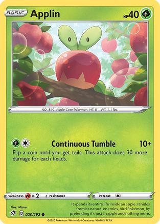 Applin (20) 020  - Reverse Holofoil SWSH02 Rebel Clash - Common