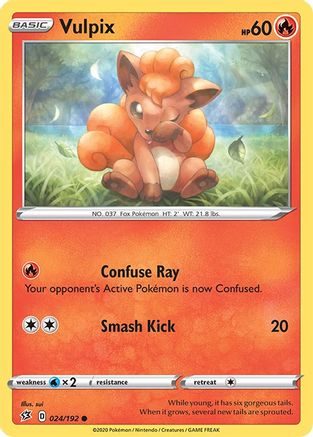 Vulpix 024  - Reverse Holofoil SWSH02 Rebel Clash - Common