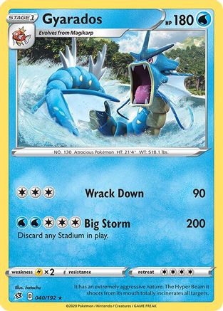 Gyarados 040  - Reverse Holofoil SWSH02 Rebel Clash - Holo Rare