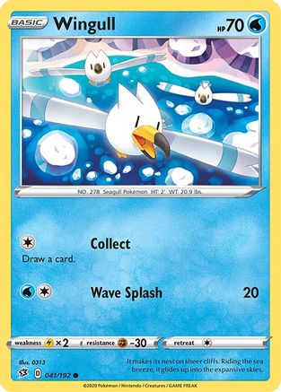 Wingull 041  - Reverse Holofoil SWSH02 Rebel Clash - Common