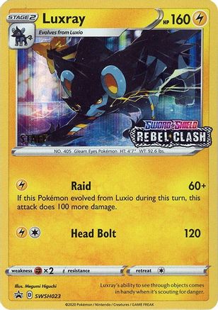 Luxray - SWSH023 (Prerelease) [Staff]  - Holofoil SWSH Sword & Shield Promo Cards - Promo