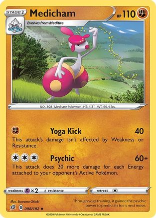 Medicham  - Reverse Holofoil SWSH02 Rebel Clash - Uncommon