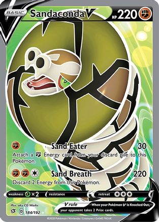 Sandaconda V (Full Art) 184  - Holofoil SWSH02 Rebel Clash - Ultra Rare