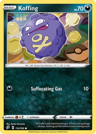 Koffing 112  - Reverse Holofoil SWSH02 Rebel Clash - Common