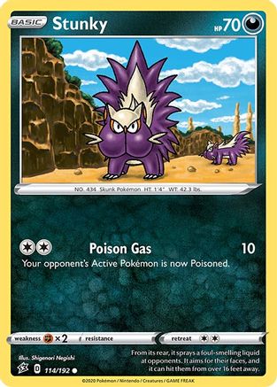 Stunky 114  - Reverse Holofoil SWSH02 Rebel Clash - Common
