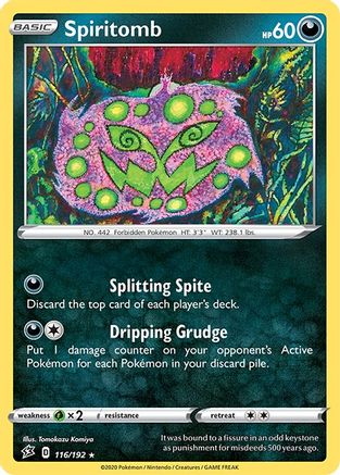 Spiritomb 116  - Reverse Holofoil SWSH02 Rebel Clash - Rare