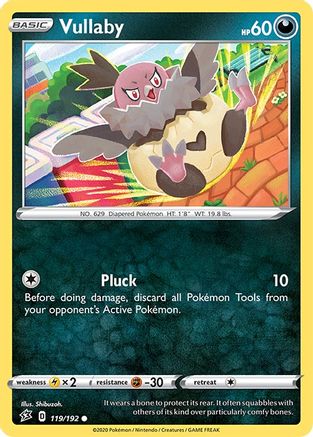 Vullaby 119  - Reverse Holofoil SWSH02 Rebel Clash - Common