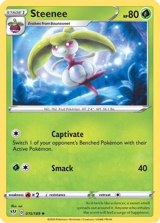 Steenee 015  - Reverse Holofoil SWSH03 Darkness Ablaze - Uncommon