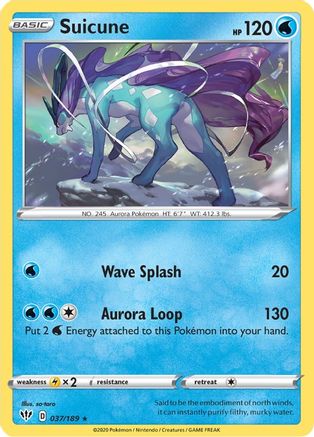 Suicune 037  - Holofoil SWSH03 Darkness Ablaze - Holo Rare