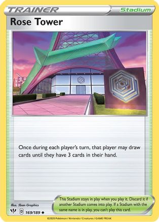 Rose Tower 169  - Reverse Holofoil SWSH03 Darkness Ablaze - Uncommon