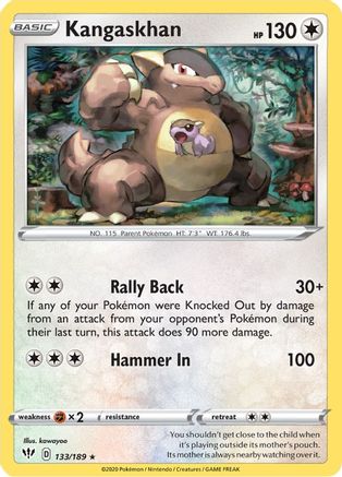 Kangaskhan 133  - Holofoil SWSH03 Darkness Ablaze - Holo Rare
