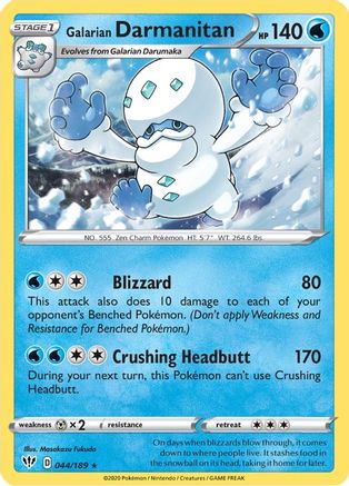 Galarian Darmanitan (44) 044  SWSH03 Darkness Ablaze - Rare