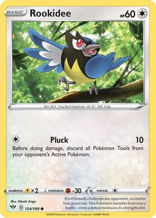Rookidee 154  - Reverse Holofoil SWSH03 Darkness Ablaze - Common