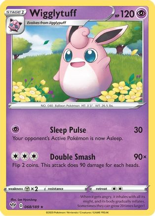 Wigglytuff 068  - Reverse Holofoil SWSH03 Darkness Ablaze - Rare