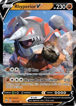 Rhyperior V 095  - Holofoil SWSH03 Darkness Ablaze - Ultra Rare