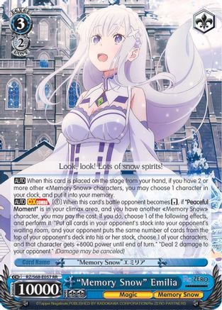"Memory Snow" Emilia (RZ/S68-E057 RR) - Re:ZERO Memory Snow