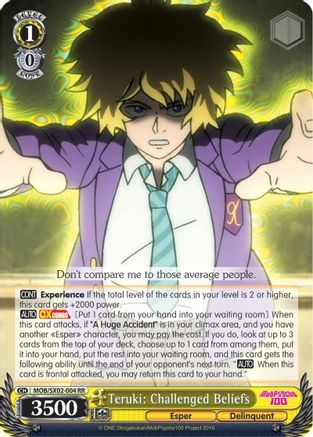 Teruki: Challenged Beliefs (MOB/SX02-004 RR) - Mob Psycho 100