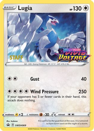 Lugia - SWSH069 (Prerelease) [Staff]  - Holofoil SWSH Sword & Shield Promo Cards - Promo