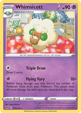 Whimsicott 076  - Reverse Holofoil SWSH04 Vivid Voltage - Rare