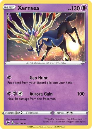 Xerneas 078  - Holofoil SWSH04 Vivid Voltage - Holo Rare