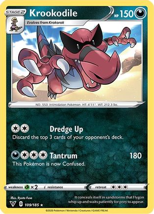 Krookodile 109  SWSH04 Vivid Voltage - Rare