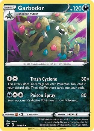 Garbodor 111  - Reverse Holofoil SWSH04 Vivid Voltage - Rare
