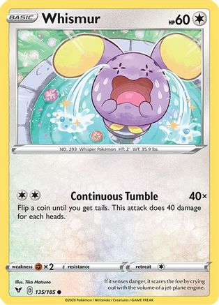 Whismur 135  - Reverse Holofoil SWSH04 Vivid Voltage - Common
