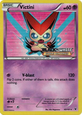 Victini - 43/101 (Prerelease)/101  - Holofoil Black and White Promos - Promo